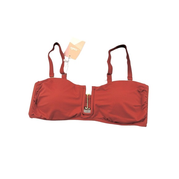 Andie The Last Splash Cartagena Bandeau Top Women’s sz M In Terracotta - Picture 7 of 7